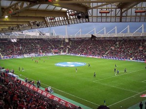 Fussballstadion in Leverkusen - die BayArena